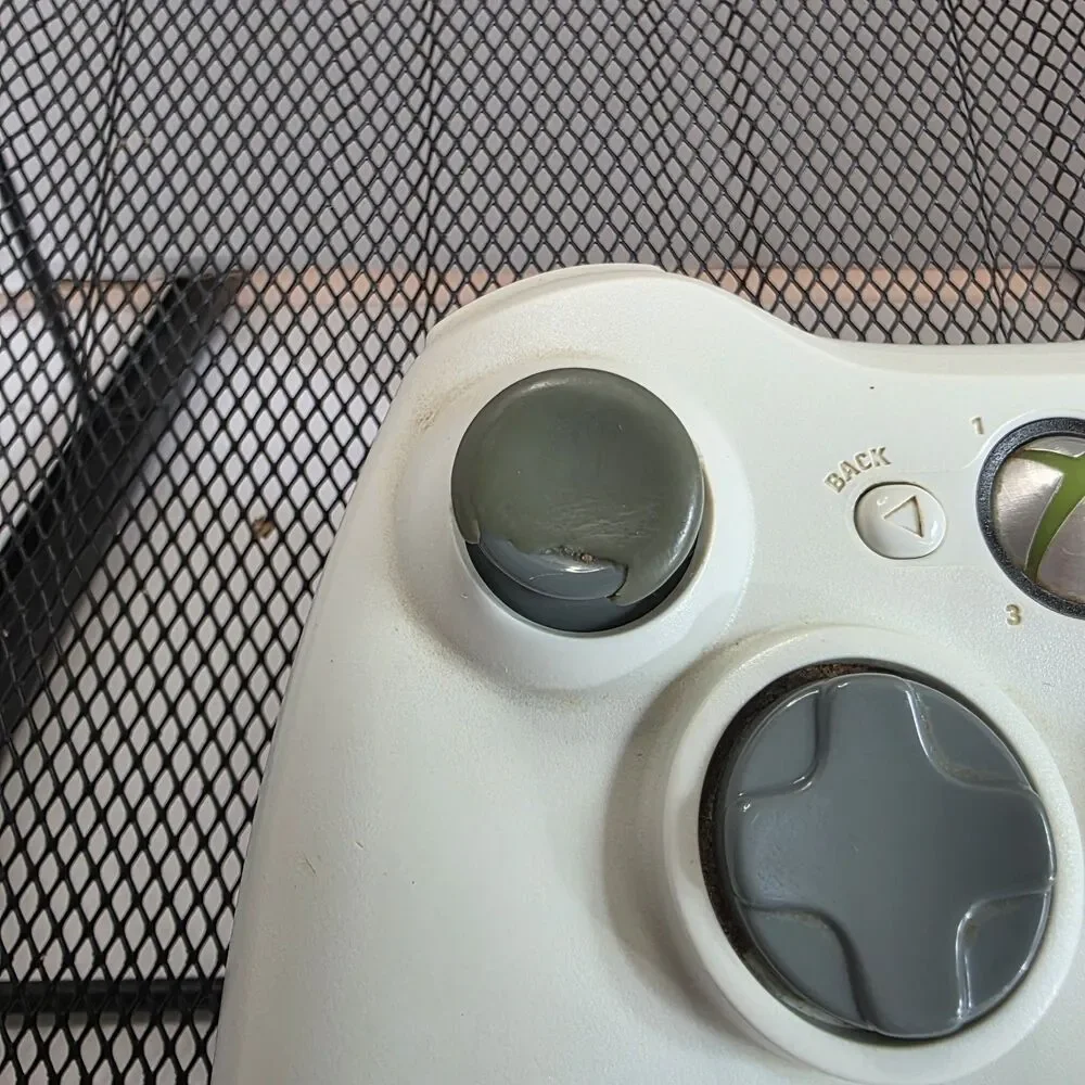 Microsoft Xbox 360 Wireless Controller White Gray WC01 Cleaned & Tested